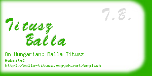 titusz balla business card